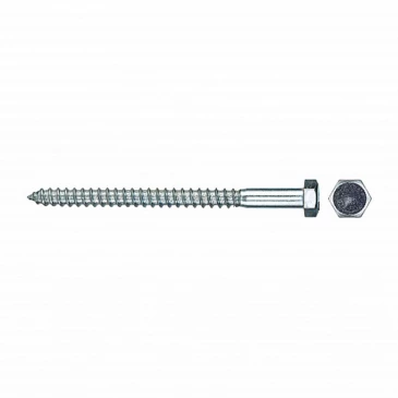 Шуруп-болт (глухарь) ZITAR 12х200мм 150шт, головка - шестигранная, диаметр - 12мм, длина - 200мм, материал - углеродистая сталь, покрытие - цинк, упаковка - 150шт, DIN571
