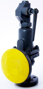 Клапан предохранительный ПРЕГРАН КПП 496-04 Ду 100 х 150 Ру40 из нержавеющей стали пружинный фланцевый угловой