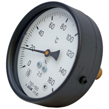 Термометр биметаллический ТБП-Т ЗТП осевой, до 120°С, корпус 100 мм, L=50 мм, присоединение G1/2″