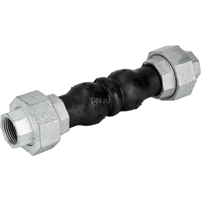 Компенсатор резиновый DN.ru EPDM-CIz-T Ду65 Ру10/16, резиновая вставка (корпус) - EPDM, тип присоединения - резьбовой, материал резьбовых элементов - чугун оцинкованный (опрессовано)