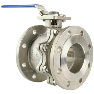 Кран шаровой DN.ru BV3232P(2pc)-FP-F-ISO-H Ду100 Ру16, корпус - нержавеющая сталь 316, уплотнение - PTFE, полнопроходной фланцевый с ISO-фланцем и рукояткой, 17х17, F07/F10
