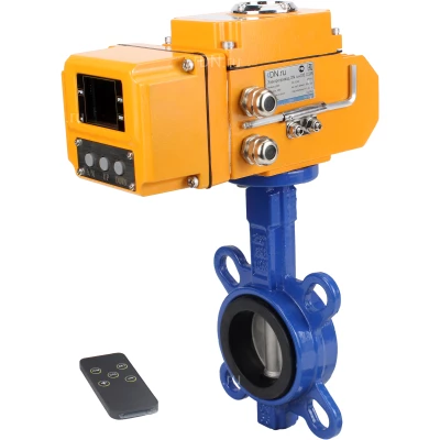 Затвор дисковый поворотный DN.ru WBV1413E-2W-Fb-H Ду200 Ру16 межфланцевый, корпус - чугун GGG50, диск - чугун GGG40, уплотнение - EPDM, с электроприводом DN.ru QT-N-030EM-B1-220VAC-У1 HARK