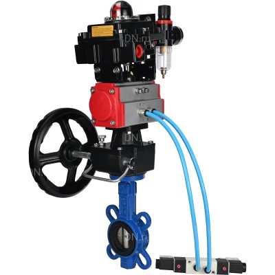 Затворы дисковые поворотные DN.ru WBV1413E-2W-Fb-H Ду40-300 Ру16 межфланц., корпус - чугун GGG50, диск - чугун GGG40, уплотнение - EPDM, с пн.приводом PA-DA, пн.распр. 4V320-08 NAMUR AC220V, БКВ APL-410N EX, дублером MON, БПВ AFC2000