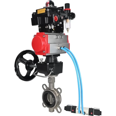 Затвор дисковый поворотный DN.ru WBV3131E-2W-Fb-H Ду65 Ру16 межфланц., корпус - нерж.сталь 304, диск - нерж.сталь 304, уплотнение - EPDM, с пн.приводом PA-DA-065, пн.распред. 4V320-10 NAMUR AC220V, БКВ APL-410N EX, дублером MON1-250-T26-ISO, БПВ AFC2000