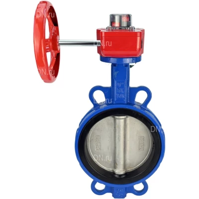 Затворы дисковые поворотные DN.ru WBV1631E-2W-Fb-ISO-H Ду50-300 Ру25 межфланцевые, корпус - чугун QT450, диск - нержавеющая сталь 304, уплотнение - EPDM, с редуктором DN.ru HGBF RQN-Z