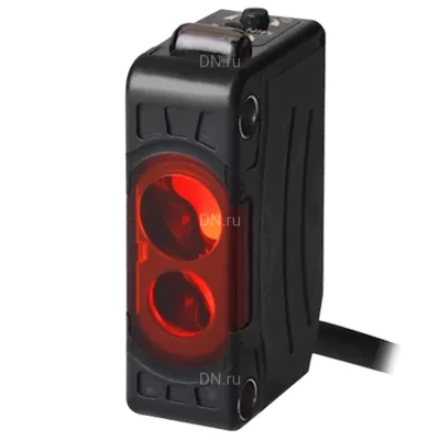 Датчик фотоэлектрический Autonics BJ50-BDT прямоугольный с подавлением заднего фона, NPN-выход с открытым коллектором, кабель диам. 3.5мм дл. 2м, 12-24В, IP65, красный LED (660нм), расстояние срабатывания - 50мм, материал корпуса - пластик