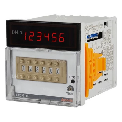Счетчик-таймер Autonics FX6M-1P4 6-разрядный, 72х72мм, 1 уставка, выход релейный, входной сигнал NPN, 100-240В, IP20