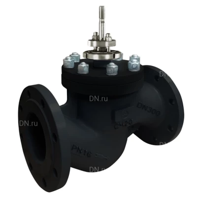 Клапан запорно-регулирующий Авангард КЗРр 25ч945п Ду25 Ру16 односедельный разгруженный, присоединение фланцевое, корпус - чугун СЧ20, уплотнение - фторопласт-4, без электропривода