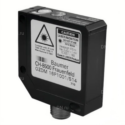 Датчики лазерные Baumer OZDM 16 диффузные, расстояние срабатывания < 250мм, потенциометр 14об., корпус - металл, IP67