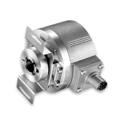 Энкодер инкрементальный Baumer EIL580P-TT14.5PF.10000.B Ду58 сквозной полый вал - 14мм, материал корпуса - алюминий, разрешение - 10000имп/об, напряжение - 4.75-30В, выход - TTL, IP65, тангенциальный кабель - 1м