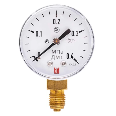 Манометр BD ДМ 1 050 Р (0-25) бар, кл.2.5, 1/4NPT общетехнический сварочный, 50мм, тип - ДМ 1, радиальное присоединение, шкала (0-25бар), резьба 1/4NPT, класс точности 2.5