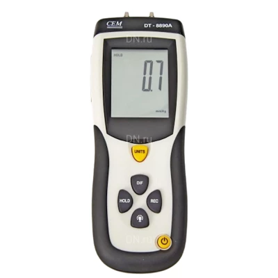 Манометр CEM DT-8890 дифференциальный цифровой, диапазон измерения давления ±34.47кПа, точность ±0.3%