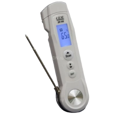 Пирометр (термометр) CEM IR-95 инфракрасный бесконтактный, диапазон измеряемых температур от -40 до +280°C