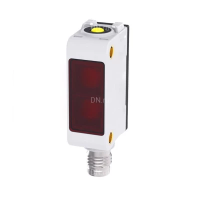 Датчик рефлекторный LANBAO PSE-PM4DNBR-E3 с поляризационным фильтром, прямоугольный, материал корпуса - пластик, красный свет - 640нм, выход - NPN, настройка - NO/NC, рабочая дистанция - 4м, напряжение - 30В, IP67, разъем - M8 4-pin