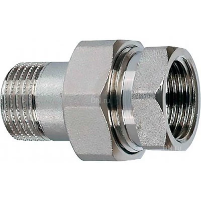 Соединения разъемные (американка) DN.ru А-304-НР-ВР-PTFE 1/4″-3″ Ду8-80 Ру20 с уплотнением под гайкой по плоскости, корпус - нержавеющая сталь AISI 304, присоединение - внутренняя/наружная резьба, тип резьбы - BSPT/BSPP