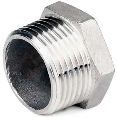 Заглушки DN.ru З-304-НР 1/8″-4″ Ду6-100 Ру20, корпус - нержавеющая сталь AISI 304, присоединение - наружная резьба, тип резьбы - BSPT