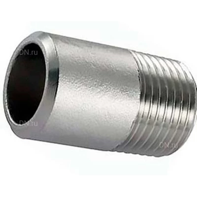 Ниппель DN.ru Н-304-W-НР 3/4″ Ду20 Ру20, корпус - нержавеющая сталь AISI 304, присоединение - под приварку/наружная резьба, тип резьбы - BSPT