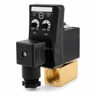 Клапаны электромагнитные DN.ru VS1200-NT-NC 1/2″ Ду15 Ру16, соленоидные двухходовые, корпус - латунь, уплотнение - NBR, резьбовые, нормально-закрытые, прямого действия, катушка - 220В, с электронным таймером слива для управления конденсатом