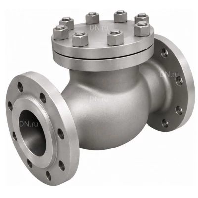 Клапан обратный 19нж76нж BasicStandard VCTh3535-F Ду150 Ру25 фланцевый, поворотный, корпус - нержавеющая сталь 12Х18Н9ТЛ, диск - нержавеющая сталь 12Х18Н9ТЛ, уплотнение - металл