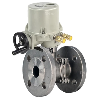 Краны шаровые DN.ru BV3232P(2pc)-FP-F-ISO-H WDVF Ду50-125 Ру40/16 полнопроходные, фланцевые, корпус - нержавеющая сталь 316, уплотнение - PTFE, с электроприводом ГЗ-ОФВ 220В