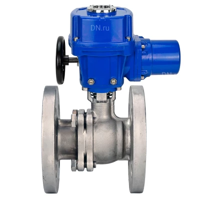 Кран шаровой DN.ru BV3232P(2pc)-FP-F-ISO-H WDVF Ду80 Ру16 полнопроходной, фланцевый, корпус - нержавеющая сталь 316, уплотнение - PTFE, с электроприводом DN.ru QT-N-015M-O2-220VAC-У1