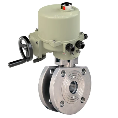 Кран шаровой DN.ru BV3232P-FP-Fb-ISO-H WDVF Ду100 Ру16 полнопроходной, межфланцевый, корпус - нержавеющая сталь 316, уплотнение - PTFE, с электроприводом ГЗ-ОФ-200/14М 220В