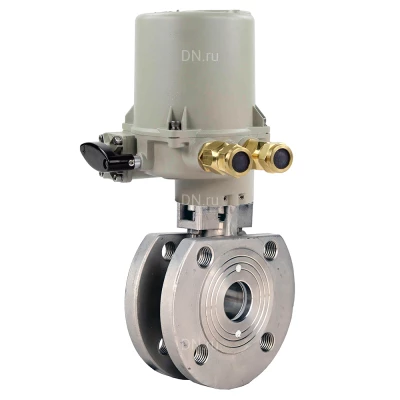 Кран шаровой DN.ru BV3232P-FP-Fb-ISO-H WDVF Ду50 Ру16 полнопроходной, межфланцевый, корпус - нержавеющая сталь 316, уплотнение - PTFE, с электроприводом ГЗ-ОФВ-80/21К 380В