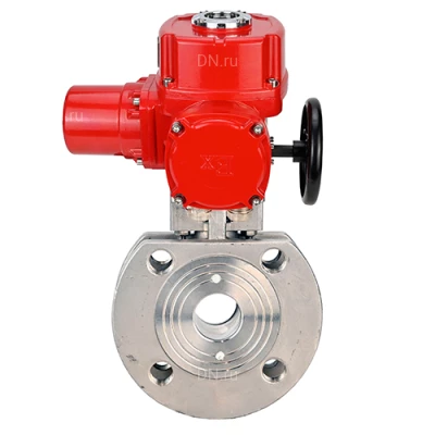 Краны шаровые DN.ru BV3232P-FP-Fb-ISO-H WDVF Ду50-100 Ру16 полнопроходные, межфланцевые, корпус - нержавеющая сталь 316, уплотнение - PTFE, с электроприводом DN.ru QT-EX-M-O2-380VAC-У1