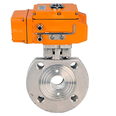 Краны шаровые DN.ru BV3232P-FP-Fb-ISO-H WDVF Ду50 Ру16 полнопроходные, межфланцевые, корпус - нержавеющая сталь 316, уплотнение - PTFE, с электроприводом DN.ru QT-N-EM-A1-24VDC-У1 HARK