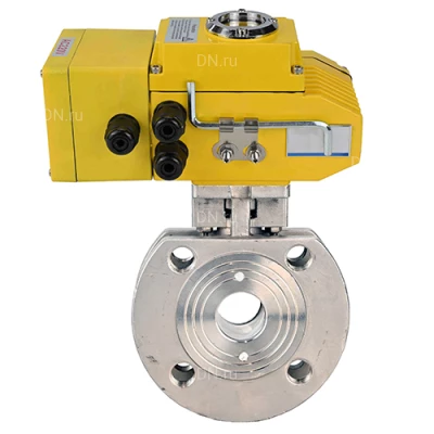 Краны шаровые DN.ru BV3232P-FP-Fb-ISO-H WDVF Ду50-100 Ру16 полнопроходные, межфланцевые, корпус - нержавеющая сталь 316, уплотнение - PTFE, с электроприводом DN.ru QT-N-EM-B1-220VAC-У1 DAR