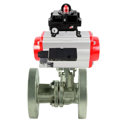 Кран шаровой DN.ru BV3232P(2pc)-FP-F-ISO-H Ду250 Ру16 полнопроходной двухходовой, нержавеющая сталь 316, фланцевый, уплотнение - PTFE, с пневмоприводом PA-DA-210, пневмораспределителем 4М310-08 24В NAMUR и БКВ APL-410N EX