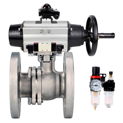 Кран шаровой DN.ru BV3232P(2pc)-FP-F-ISO-H WDVF Ду80 Ру16 полнопроходной, фланцевый, корпус - нержавеющая сталь 316, уплотнение - PTFE, с пневмоприводом PA-DA-105-1, пневмораспределителем 4V320-08 220В NAMUR, БКВ APL-210N и БПВ AFC2000