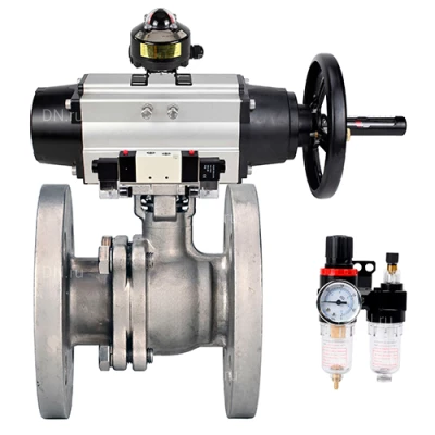 Краны шаровые DN.ru BV3232P(2pc)-FP-F-ISO-H WDVF Ду80-100 Ру16 полнопроходные, фланцевые, корпус - нержавеющая сталь 316, уплотнение - PTFE, с пневмоприводом PA-DA-105-1, пневмораспределителем 4V320-10 220В NAMUR, БКВ APL-510N EX и БПВ AFC2000