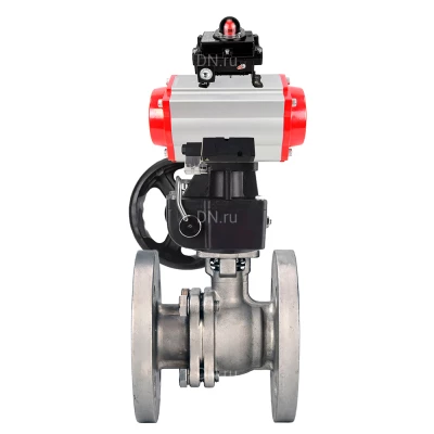 Кран шаровой DN.ru BV3232P(2pc)-FP-F-ISO-H WDVF Ду200 Ру16 полнопроходной, фланцевый, нержавеющая сталь 316, PTFE, с пневмоприводом PA-DA-160, пневмораспределителем 4М310-08 220В NAMUR, БКВ APL-410N EX и ручным дублером MON4-1200-T54-ISO