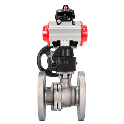 Краны шаровые DN.ru BV3232P(2pc)-FP-F-ISO-H WDVF Ду50-200 Ру40/16 полнопроходные, фланцевые, нержавеющая сталь 316, PTFE, с пневмоприводом PA-DA, пневмораспределителем 4V320-08 220В NAMUR, БКВ APL-410N EX и ручным дублером MON
