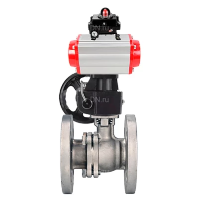 Краны шаровые DN.ru BV3232P(2pc)-FP-F-ISO-H WDVF Ду50-200 Ру40/16 полнопроходные, фланцевые, корпус - нержавеющая сталь 316, уплотнение - PTFE, с пневмоприводом PA-DA, БКВ APL-410N EX и ручным дублером MON