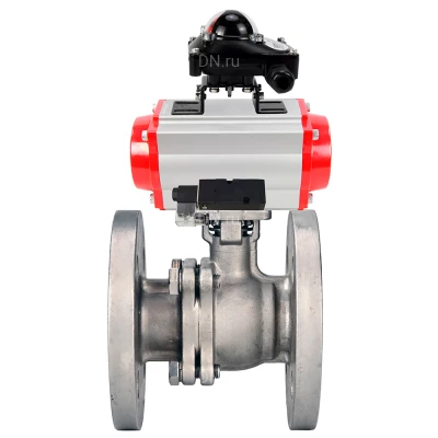 Кран шаровой DN.ru BV3232P(2pc)-FP-F-ISO-H WDVF Ду50 Ру40 полнопроходной, фланцевый, корпус - нержавеющая сталь 316, уплотнение - PTFE, с пневмоприводом PA-SA-105, пневмораспределителем 4М310-08 24В NAMUR и БКВ APL-210N