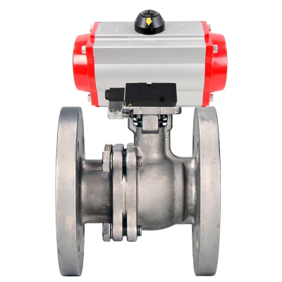 Кран шаровой DN.ru BV3232P(2pc)-FP-F-ISO-H WDVF Ду50 Ру40 полнопроходной, фланцевый, корпус - нержавеющая сталь 316, уплотнение - PTFE, с пневмоприводом PA-SA-105 и пневмораспределителем 4М310-08 24В NAMUR