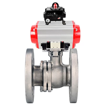 Краны шаровые DN.ru BV3232P(2pc)-FP-F-ISO-H WDVF Ду50-100 Ру40/16 полнопроходные, фланцевые, корпус - нержавеющая сталь 316, уплотнение - PTFE, с пневмоприводом PA-SA, пневмораспределителем 4V320-08 220В NAMUR и БКВ APL-410N EX
