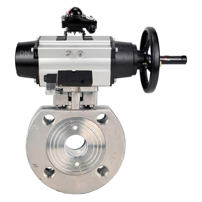 Кран шаровой DN.ru BV3232P-FP-Fb-ISO-H WDVF Ду100 Ру16 полнопроходной, межфланцевый, корпус - нержавеющая сталь 316, уплотнение - PTFE, с пневмоприводом PA-DA-105-1, пневмораспределителем 4М310-08 24В NAMUR и БКВ APL-210N