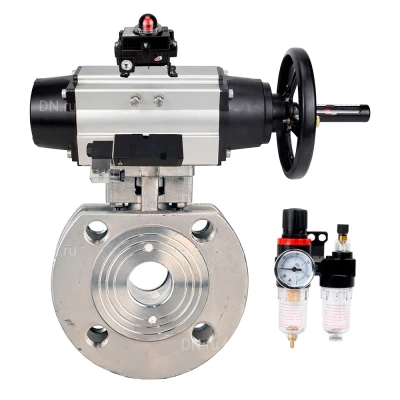 Кран шаровой DN.ru BV3232P-FP-Fb-ISO-H WDVF Ду80 Ру16 полнопроходной, межфланцевый, корпус - нержавеющая сталь 316, уплотнение - PTFE, с пневмоприводом PA-DA-105-1, пневмораспределителем 4М310-08 24В NAMUR, БКВ APL-410N EX и БПВ AFC2000