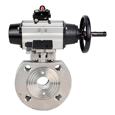 Краны шаровые DN.ru BV3232P-FP-Fb-ISO-H WDVF Ду80-100 Ру16 полнопроходные, межфланцевые, корпус - нержавеющая сталь 316, уплотнение - PTFE, с пневмоприводом PA-DA-105-1, пневмораспределителем 4М310-08 220В NAMUR и БКВ APL-410N EX