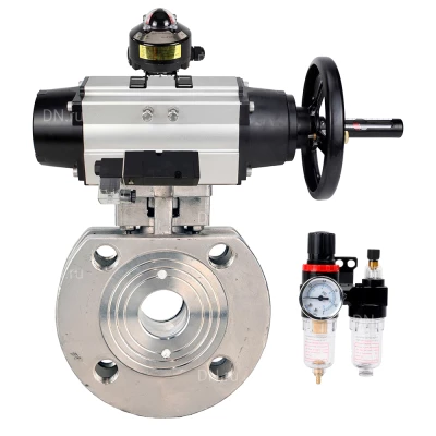 Кран шаровой DN.ru BV3232P-FP-Fb-ISO-H WDVF Ду100 Ру16 полнопроходной, межфланцевый, корпус - нержавеющая сталь 316, уплотнение - PTFE, с пневмоприводом PA-DA-105-1, пневмораспределителем 4М310-08 24В NAMUR, БКВ APL-510N EX и БПВ AFC2000