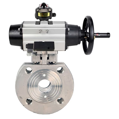 Кран шаровой DN.ru BV3232P-FP-Fb-ISO-H WDVF Ду100 Ру16 полнопроходной, межфланцевый, корпус - нержавеющая сталь 316, уплотнение - PTFE, с пневмоприводом PA-DA-105-1, пневмораспределителем 4М310-08 24В NAMUR и БКВ APL-510N EX