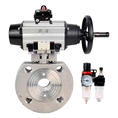 Кран шаровой DN.ru BV3232P-FP-Fb-ISO-H WDVF Ду100 Ру16 полнопроходной, межфланцевый, корпус - нержавеющая сталь 316, уплотнение - PTFE, с пневмоприводом PA-DA-105-1, пневмораспределителем 4V320-10 220В NAMUR, БКВ APL-410N EX и БПВ AFC2000