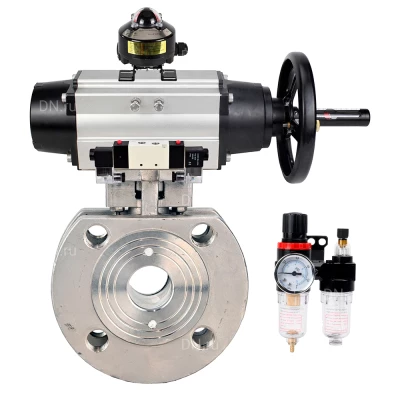 Кран шаровой DN.ru BV3232P-FP-Fb-ISO-H WDVF Ду100 Ру16 полнопроходной, межфланцевый, корпус - нержавеющая сталь 316, уплотнение - PTFE, с пневмоприводом PA-DA-105-1, пневмораспределителем 4V320-10 220В NAMUR, БКВ APL-510N EX и БПВ AFC2000