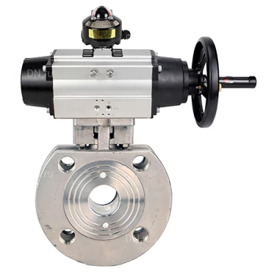 Краны шаровые DN.ru BV3232P-FP-Fb-ISO-H WDVF Ду80-100 Ру16 полнопроходные, межфланцевые, корпус - нержавеющая сталь 316, уплотнение - PTFE, с пневмоприводом PA-DA-105-1 и БКВ APL-510N EX