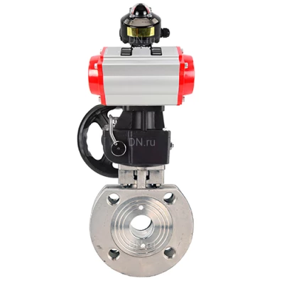 Краны шаровые DN.ru BV3232P-FP-Fb-ISO-H WDVF Ду50-100 Ру16 полнопроходные, межфланцевые, корпус - нержавеющая сталь 316, уплотнение - PTFE, с пневмоприводом PA-DA, БКВ APL-510N EX и ручным дублером MON