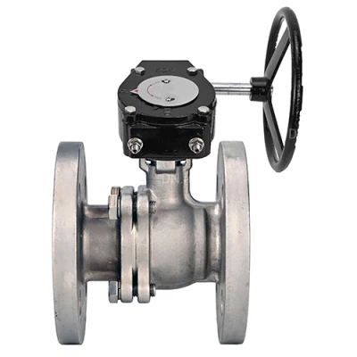 Краны шаровые DN.ru BV3232P(2pc)-FP-F-ISO-H WDVF Ду50-100 Ру40/16 полнопроходные, фланцевые, корпус - нержавеющая сталь 316, уплотнение - PTFE, с редуктором DN.ru RDN RQN