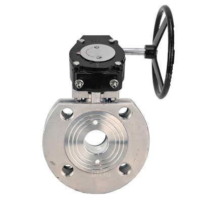 Кран шаровой DN.ru BV3232P-FP-Fb-ISO-H WDVF Ду50 Ру16 полнопроходной, межфланцевый, корпус - нержавеющая сталь 316, уплотнение - PTFE, с редуктором DN.ru RDN RQN3-150Z-T24